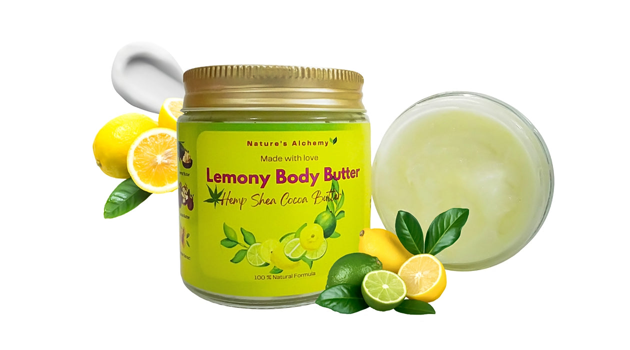 Lemony Lemon Skin Pampering Gift Set for Someone You Love or Self Love - Soap, Scrub & Body Butter