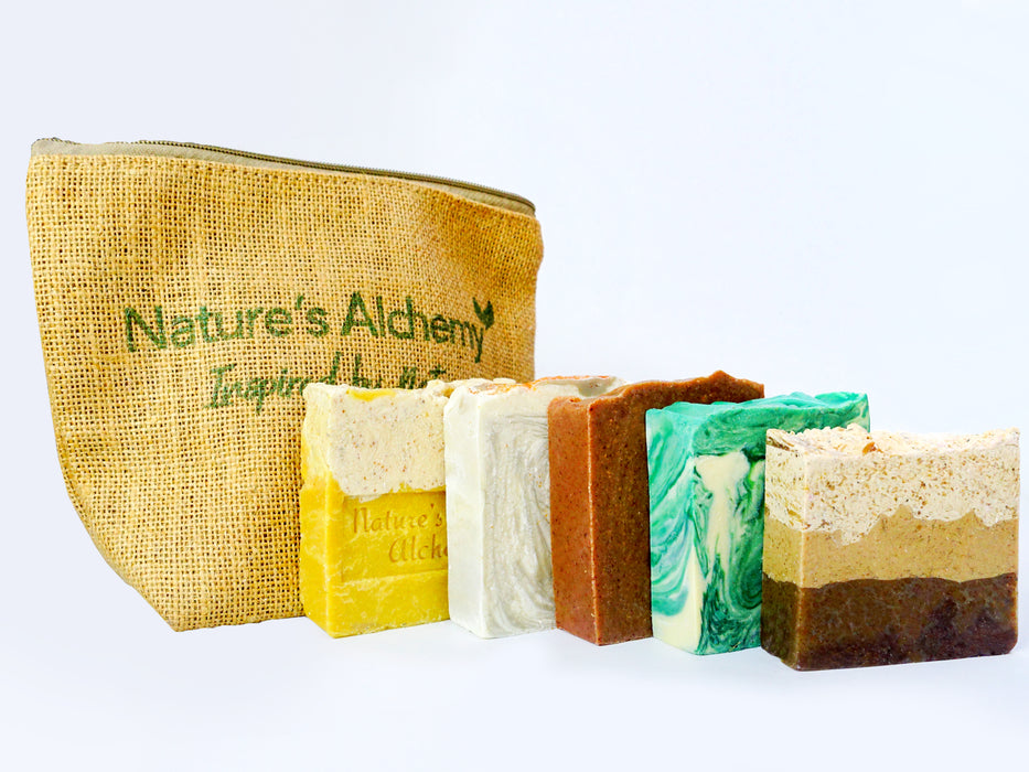 Nature's Alchemy 5 Soaps Set - Free 1 Soap & Jute Kit