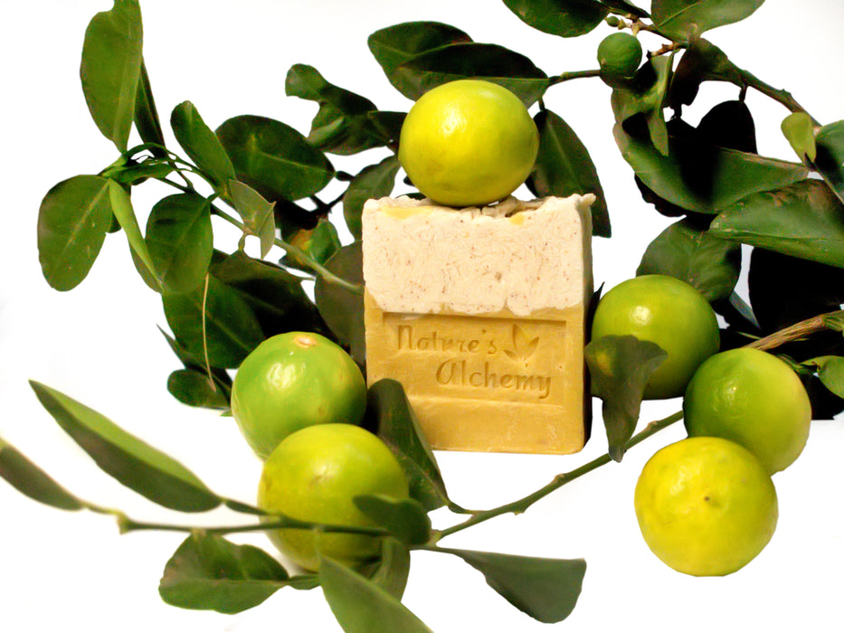 Nature's Alchemy Tri-Butter Lemon Peppermint Poppy Seed Soap: - 125 gm