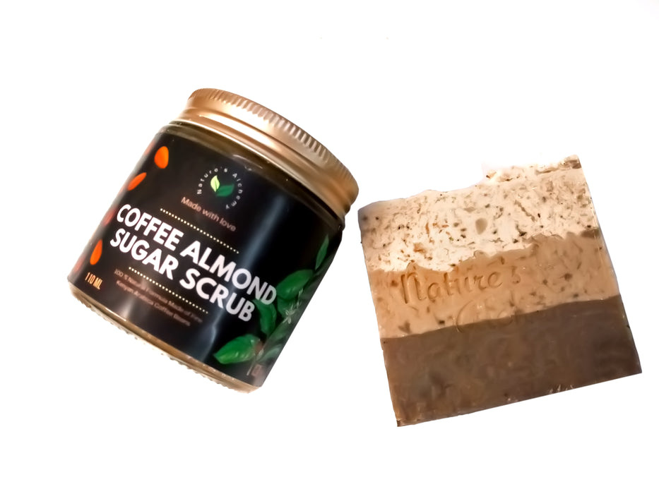 Nature's Alchemy  Good Morning Coffee Sugar Scrub & Coffee Soap Set