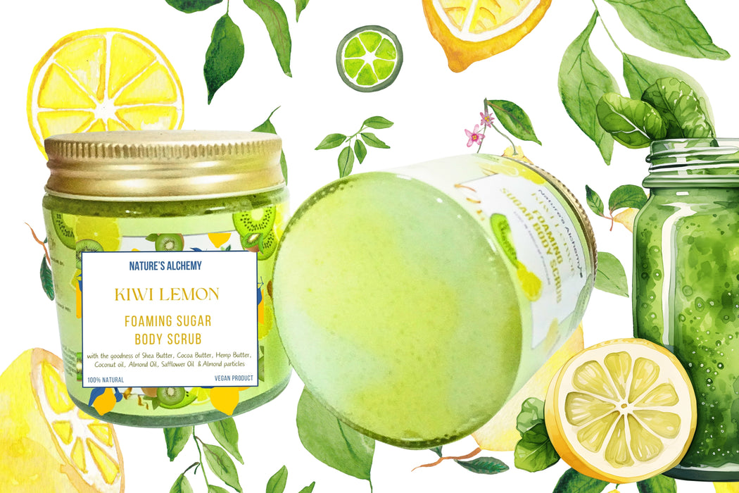 Nature's Alchemy Hemp Oil Lemon Kiwi Sugar Body Scrub